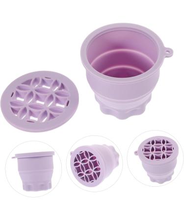 BUGUUYO Tool Make Brush Cleaning Bowl Brush Cleaning Cup Washer Eyeshadow Brush Cleaner Bowl Silicone Brush Scrubber Cosmetic Makeup Brush Silica Gel Purple 9.2X9.2X8.6CM Purple - Buy Online on GoSupps.com