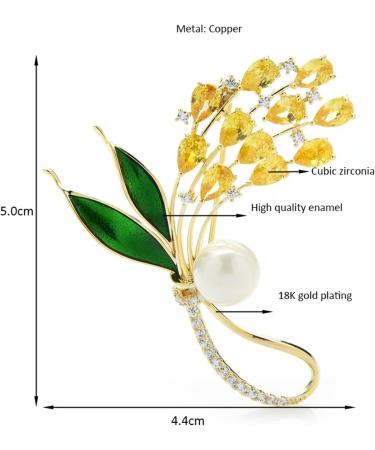 WIPPWER Pin Jewelry Gifts for Women Ladies Fashion Accessories Ladies Elegant Crystal Wheat Brooch Wheat Shape Party Banquet Brooch Brooches & Pins - Buy Online on GoSupps.com