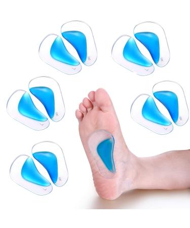 6 Pairs Gel Arch Support Cushions for Men & Women Shoe Insoles for Flat Feet Reusable Arch Inserts for Plantar Fasciitis Adhesive Arch Pad for Relieve Pressure and Feet Pain (6 Pairs)