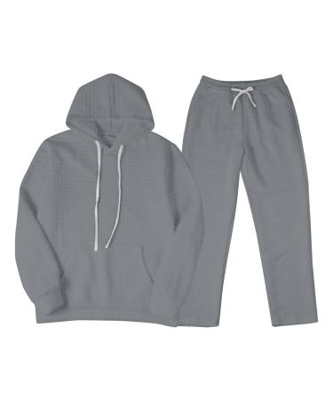 Hanxiulin men's training suits long jogging suit men jogging suit sweatshirt pants fitness jogging suits sportswear pants sweatshirt sport suit suit gray l
