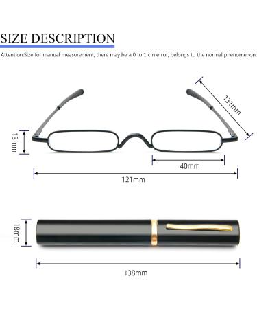 KoKoBin Mini Slim Reading Glasses - Spring Hinge Metal Visual Aid (3 Pieces +3.50) - Unisex with Case - International Shipping Available - Buy Online on GoSupps.com