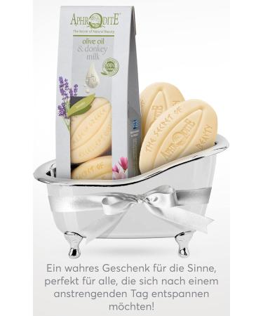 Aphrodite Olive Oil & Donkey Milk Soap Gift Set - Natural Lavender & Magnolia Soaps for Gentle Skin Care (2x85g) - Best International Shipping - Buy Online on GoSupps.com