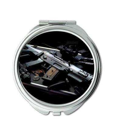 Mirror makeup mirror gun purse Round Mirror latest gun pocket mirror portable mirror