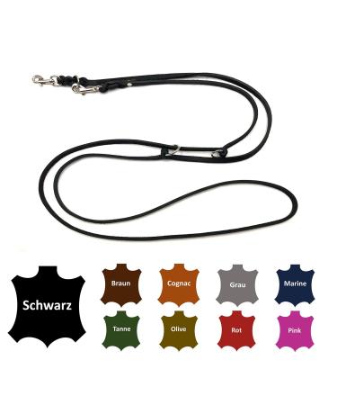 Dog liner Small dogs / large dogs 2m / 2.40m / 2.80m / 3.50m / 5m Double linen adjustable (2m x 8mm black) 2m x 8mm black