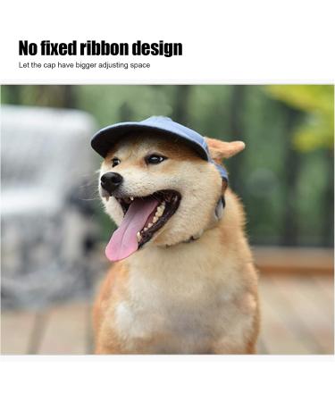 Adjustable Dog Baseball Hat - Sun Protection Cap for Small & Medium Dogs | Outdoor Sport Cap with Ear Holes | Blue M - Buy Online on GoSupps.com