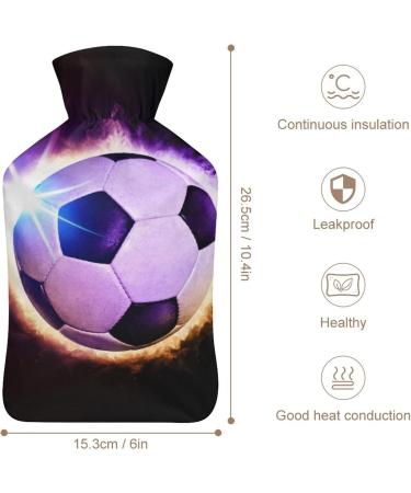 Football Hot Water Bottle with Plush Cover - Hand Warmer for Adults & Kids | 26.5x15.3cm - International Shipping Available - Buy Online on GoSupps.com