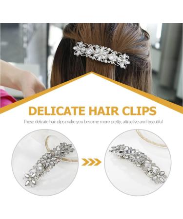 Mobestech Bridal Hair Clip Rhinestone Hair Clip Bridal Hair Pin Crystal Bobby Pin Silver Hairpin Barrette Flower Wedding Elegant Hair Accessory for Bride Women and Girls Flower Hair Accessories - Buy Online on GoSupps.com