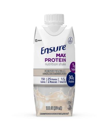 Ensure Max Protein Nutrition Shake French Vanilla 4 Cartons Total Weight 44 fl oz