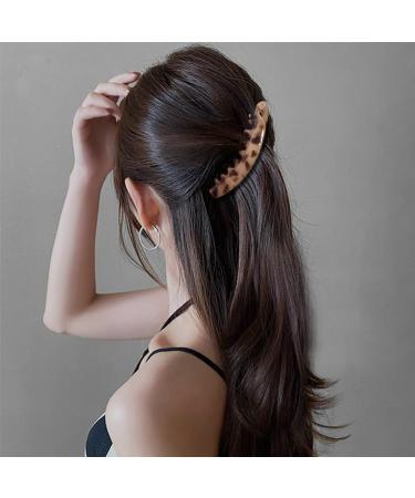 3 Pieces of Banana Hair Clips Half-Moon Hair Clips Ponytail Hair Clips Simple Ponytail Clips Colorful Banana Hair Clips Non-slip Ponytail Clips (Black Tortoise Shell Cream Amber) - Buy Online on GoSupps.com