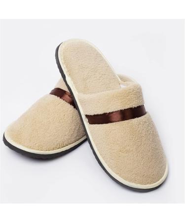 Shop Tianmao 5 Pairs of Hotel Slippers - Comfortable Coral Fleece Guest Slippers for Spa Travel & Parties - Universal Size 28.5x11cm - Gray & Beige Options - Buy Online on GoSupps.com