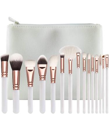 15 pc Makeup Brush Multifunctional Makeup Tool Portable Makeup Brush for Face Makeup Eye Makeup White