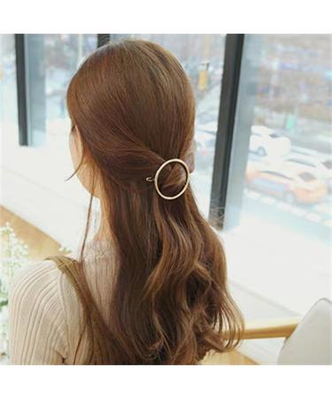 yangzerang Circle Hair Clip Minimalist Hair Clip for Women Girls Barrette Hollow Round Gold Tone Hair Clamp French Style Hairpin Geometry Metal Hair Accessories - Buy Online on GoSupps.com