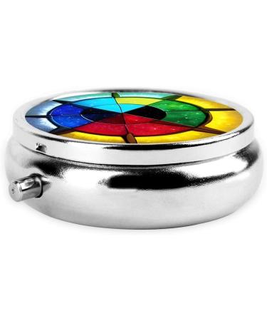 Shine in All Directions Round Pill Box - 3 Compartment Travel Organizer for Easy Pill Storage - Buy Online on GoSupps.com