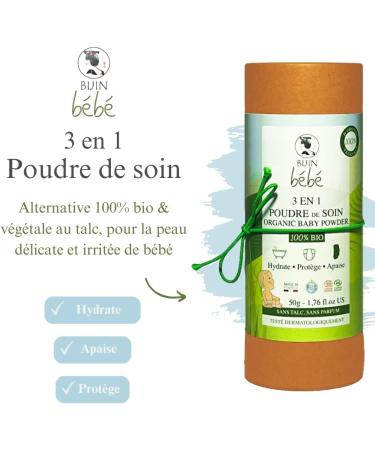 3-in-1 Organic Baby Child Talc-Free Care Powder - Soothing Comfort Redness Rubbing Moisture - Rice Oats Aloe Vera - Natu - Buy Online on GoSupps.com