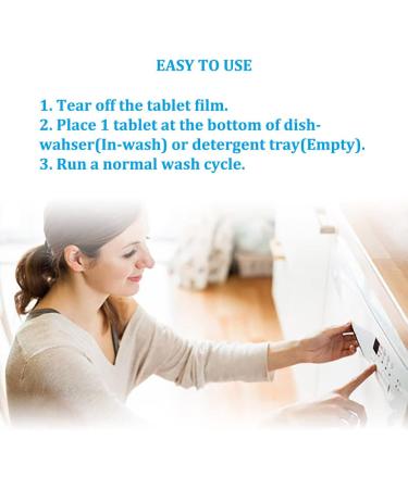 Eco-Friendly Dishwasher Cleaner and Deodorizer Remove Hard Water Stain Detergent Buildup and Grease Keep Your Dishwasher Cleaning Sanitary and Sparkly 12-Tablets 240g BigbigHouse - Buy Online on GoSupps.com