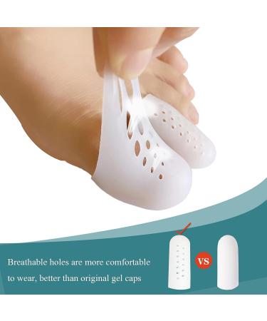 Silicone Gel Toe Protectors 14 PCS for Blisters, Corns, Hammer Toe - Big Toe Sleeves Covers - Toe Caps for Foot Pain Relief - 4 Large + 10 Medium - Buy Online on GoSupps.com