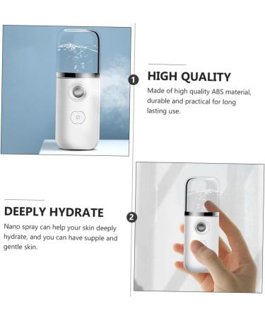 Beavorty Hydrating Instrument Nano Facial Mister Water Bottle Mister Sprayer Portable Mist Sprayer Portable Face Steamer Spray Water Bottle Skin Humidifier Face White - Buy Online on GoSupps.com