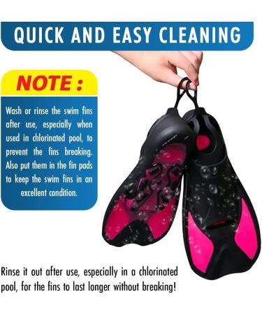 Comfecto Swimming Fins - X-Small Short Floating Training Fins for Kids and Adults in Rose Red - Ideal for Swimming, Diving, Snorkeling & Watersports - Buy Online on GoSupps.com