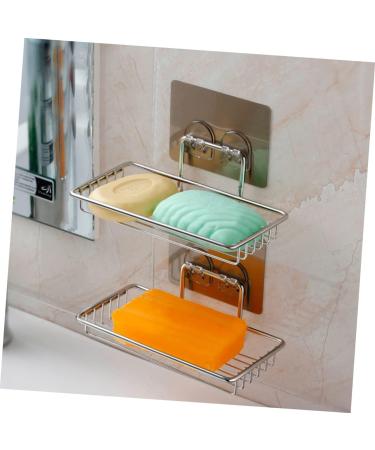 Ciieeo 2pcs Stainless Steel Soap Holder Bathroom Soap Dish Holder Suction Cup Soap Dish Shower Sponge Holder Soap Basket Shower Soap Rack Bath Soap Holder No Trace -mounted - Buy Online on GoSupps.com