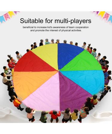 Kids Parachute: Giant Multicolored Play Canopy with 16 Handles - Indoor & Outdoor Toy for Teamwork and Fitness | 3.6m/142 - Buy Online on GoSupps.com