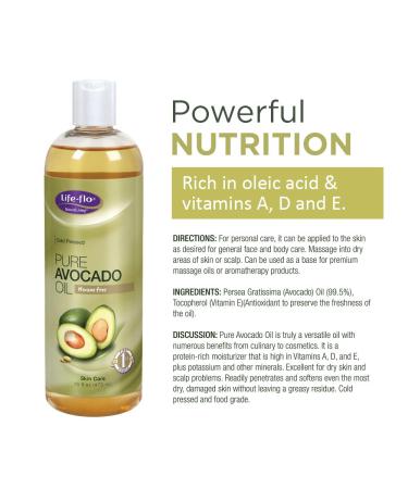 Life-flo Pure Avocado Oil | 16 fl oz Skin Care - Nourishing & Hydrating - Buy Online on GoSupps.com