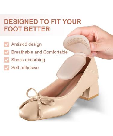 Forbidden Road 4 Pair Heel Pads - Reusable Cushion Inserts for Shoes - Self-Adhesive Shock Absorbing Heel Grips - Men and Women - Beige - Buy Online on GoSupps.com