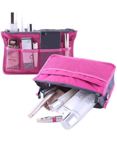 Yueming Handbags Organizer - Expandable Pocket & Cosmetic Organizer for Women | 13 Bags Zipper Liner Pouch for Travel & Diaper Bags | Rose Color (28x16.5x8.5cm) - Buy Online on GoSupps.com