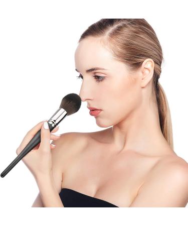 Professional Highlighter Makeup Brush Luxspire Kabuki Blush Brush Wooden handle Soft Mineral Powder Foundation Brush Blending Contouring Brush - Black - Buy Online on GoSupps.com