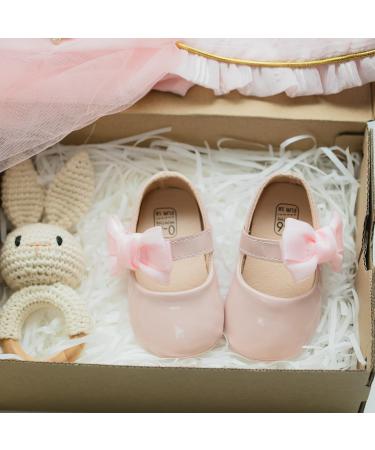 Sonsage Infant Baby Girls Bowknot Mary Jane Soft Anti-Slip Princess Flats 0-6 Months - Pink - Buy Online on GoSupps.com