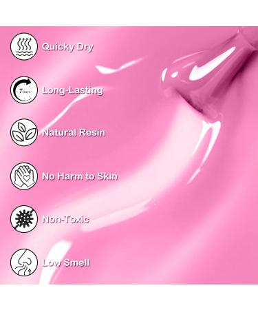 Pink Nail Polish Sets Nude Pink Series Nail Varnish Quick Dry & Long Lasting Pale Pink Natural Nail Polish for Women DIY Nail Art at Home No Need UV 13ML - Buy Online on GoSupps.com