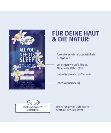 Dresdner Essenz - All you need is sleep bubble bath - Relaxing floral bath with palmarosa oil and West Indian sandalwood oil - Relaxing almond oil and vanilla extract for the - Buy Online on GoSupps.com