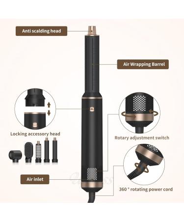 5 in 1 Blow Dryer Brush - Upgraded Hair Straightener & Curling Brush for Smooth Voluminous Hair | International Shipping - Buy Online on GoSupps.com
