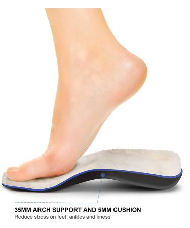 WALKHERO Sheepskin Arch Supports Orthotics Insoles - Cozy & Fluffy Premium Sheepskin Insoles for Men & Women - Natural Sheep Wool Fleece - White - Size 6-6 1/2 | 8-8 1/2 - Buy Online on GoSupps.com