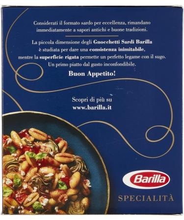  Italian Gourmet E.R. Lot de 5 p tes Barilla Specialit Gnocchetti sardi italiennes 500 g + polpa gourmet italien 400 g - Buy Online on GoSupps.com