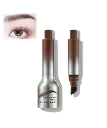 Liquid Eyebrow Brush Angled Brush and Dip Liquid Eyebrow Gel Smudge Proof Eyebrow Pencils for Women Makeup (Coffee)