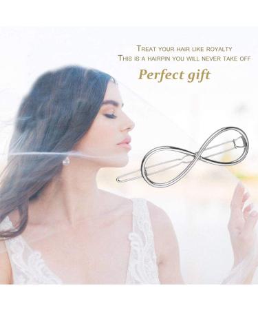 Srtyz 6Pcs Hair Clips - Metal Clamps for Women | Minimalist Style Rhinestone Wedding Hairpins in Black Gold & Silver - Buy Online on GoSupps.com