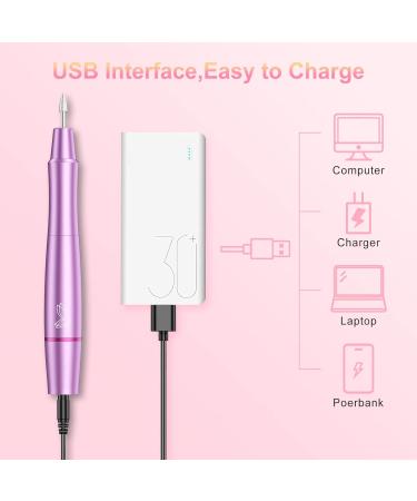 Professional Electric Nail Drill Kit - 23000RPM Adjustable Speed Manicure Pedicure Set | 12-in-1 Electric Nail File for Acrylic Nails (Purple) - Buy Online on GoSupps.com