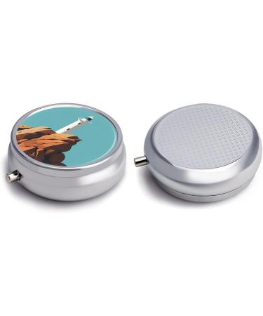 Portable 3 Compartment Pill Box - Travel Medicine Organizer with Lighthouse Design | Ideal for Purses & Handbags - Buy Online on GoSupps.com