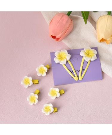 Plumeria Flower Clips Hawaiian Frangipani Hairpins Beach Hair Accessories for Women Mini Flower Hair Barrette Clips for Girls Duckbill Clips for Beach Wedding Summer Holiday - Buy Online on GoSupps.com