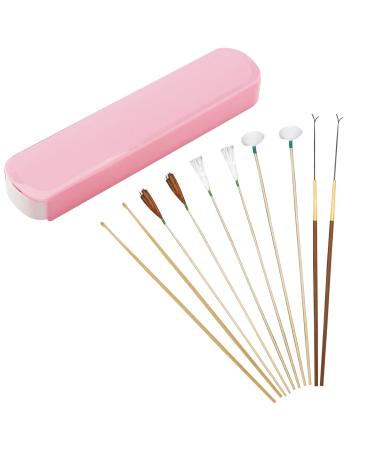 Ear Massage Set Earwax Cleaner Kits Goose Feather Stainless Steel Earpick Wax Remover Luminous Ear Pick Curette Goose Feather Ear Pick Ear Cleaner Spoon Spiral Ear Clean Tool