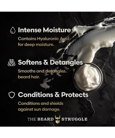 Beard Struggle Viking Storm Beard Cream for Men - Moisturizer & Softener with Avocado & Jojoba Oils - Itch Relief & Hydration for Beards & Mustaches - 50g - Buy Online on GoSupps.com