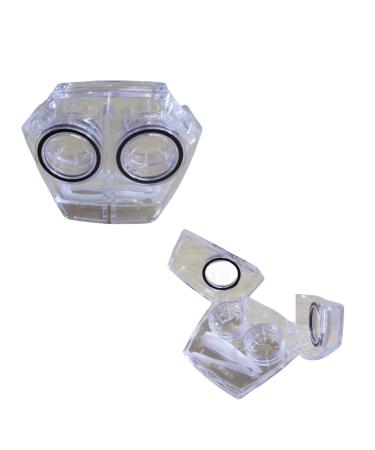 2sets Fancy Transfer Pocket Contact Lens Mate Box With Lens inserter Travel Kits for Lenses 3265 white