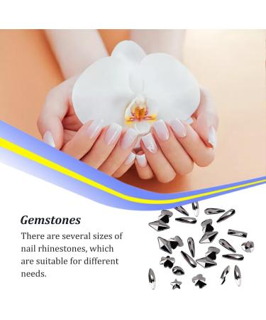 dijiusidy 50 Pieces Glass Crystal Set Eye-catching Personalized Nail Art Rhinestones DIY Handcraft Manicure Accessories for Card Making Dark Black - Buy Online on GoSupps.com