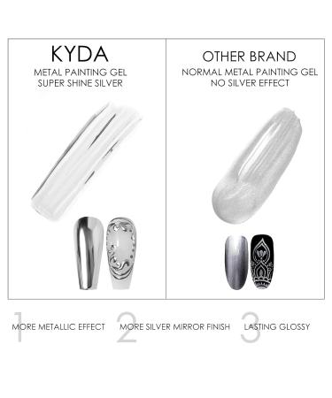 KYDA Silver Chrome Nail Polish Gel - Reflective Metallic Mirror Effect High Gloss Shine Soak Off UV LED - Premium DIY Nail Art - Buy Online on GoSupps.com