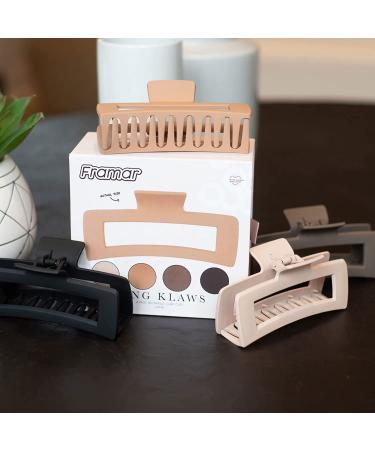 FRAMAR Large Claw Clips Variety Pack for Thick and Long Hair - Cute and Neutral Hair Claws - Buy Online on GoSupps.com