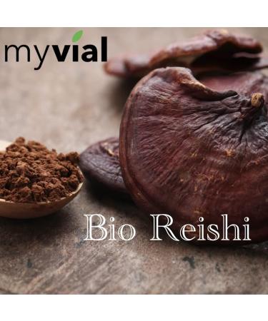 Myvial Bio Reishi Capsules - 120 Vegan Capsules (60-Day Supply) - 400mg Natural Ganoderma Lucidum - Plastic-Free Packaging - Buy Online on GoSupps.com