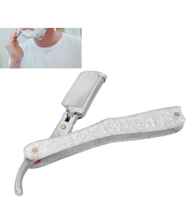 Razor Manual Beard Shaver with No Peeled Lacquer Crystal Plate Handle - Silver Barbershop Quality - Buy Online on GoSupps.com