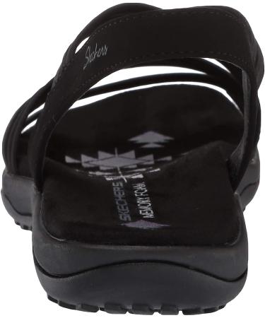Skechers Women's Reggae Slim Simply Stretch Sandal | Black | Size 8 - Buy Online on GoSupps.com