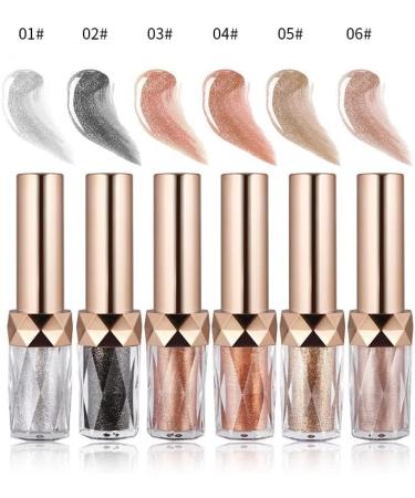  Fanlulu Liquid Shimmering Eyeshadows Monochrome Pearl Liquid Lazy European and American Style Eyeshadow Pearls and Diamonds Glitter Eyeshadow Liquid (06 Shiny Brown) - Buy Online on GoSupps.com