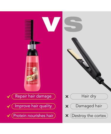 Hair Straightening Cream Hair Gloss and Silk Hair Straightening Hair Protein Correcting Nourishing Fast Smoothing Collagen Hair Straightener Cream for Curly Hair - 150ml - Buy Online on GoSupps.com